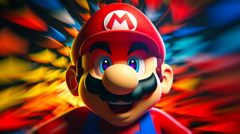 Trippy psychedelic Mario
