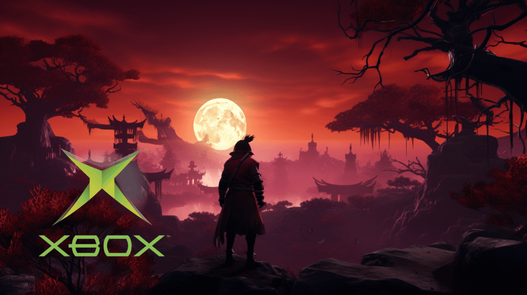 Xbox logo over a Fable landscape