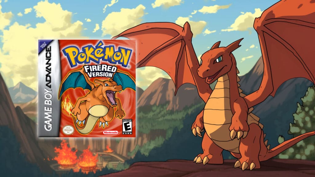 Charizard and the Pokémon Fire Red Game Boy Advanced cover