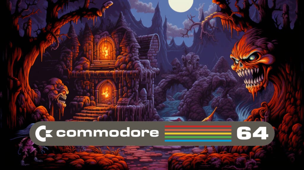 Ghosts N Goblins style background for Commodore 64