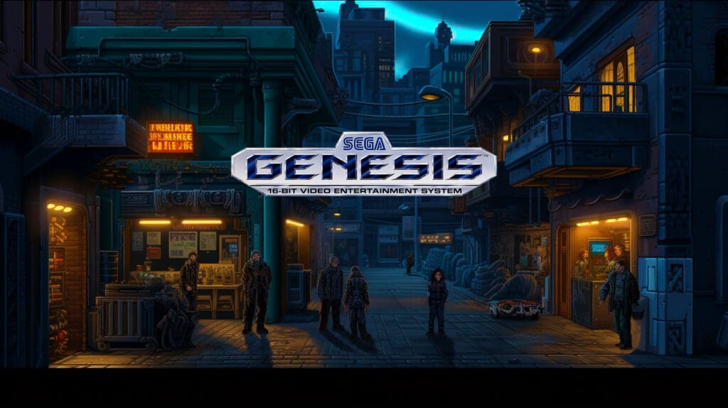 Shadowrun style featured image with Genesis logo