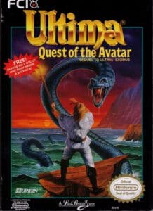 NES cover art of Ultima: Quest of the Avatar