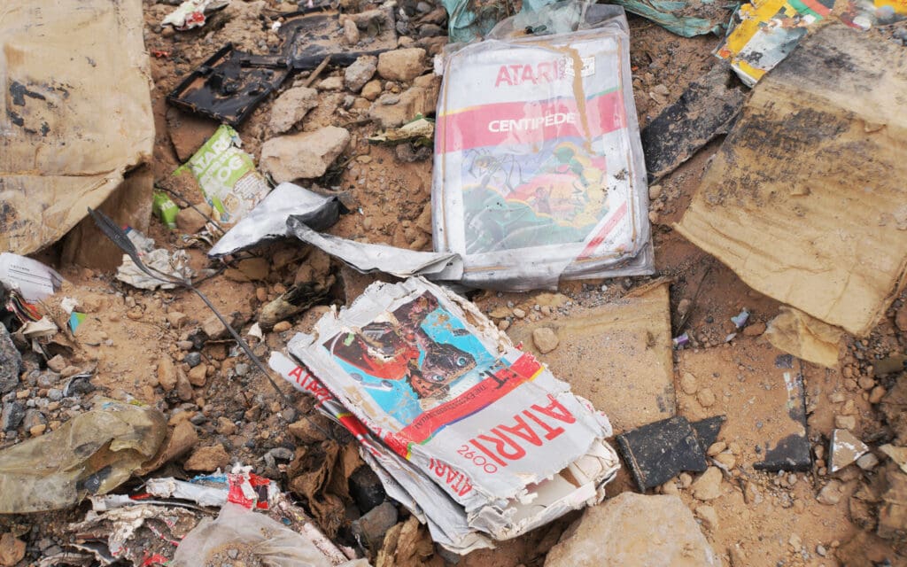 Unearthed Atari game cartridges that had been buried underground