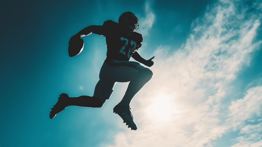 Jumping NFL Player