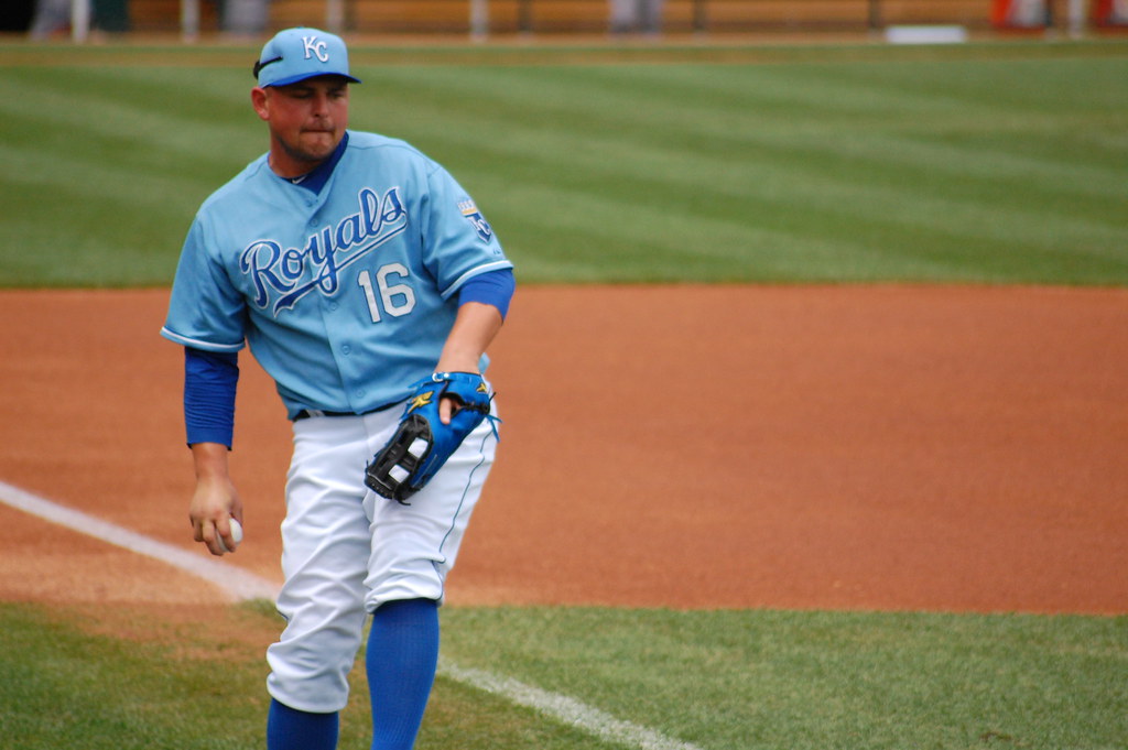 Billy Butler warming up