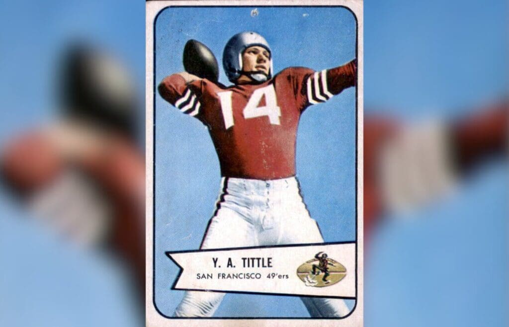 Y. A. Tittle on a 1954 trading card