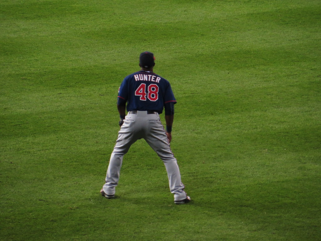 Torii Hunter One Month Before His Retirement, Detroit Tigers 6, Minnesota Twins 4, Comerica Park, Detroit, Michigan