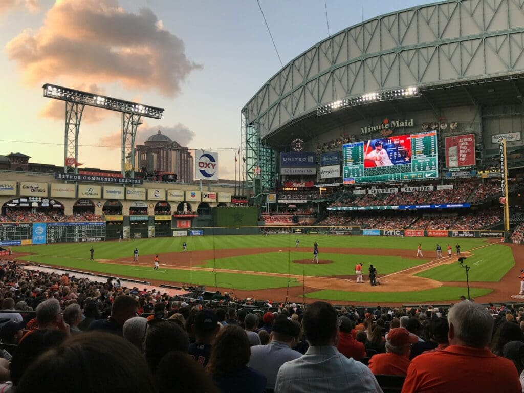 people watching football game during daytime, Minute Maid Park
