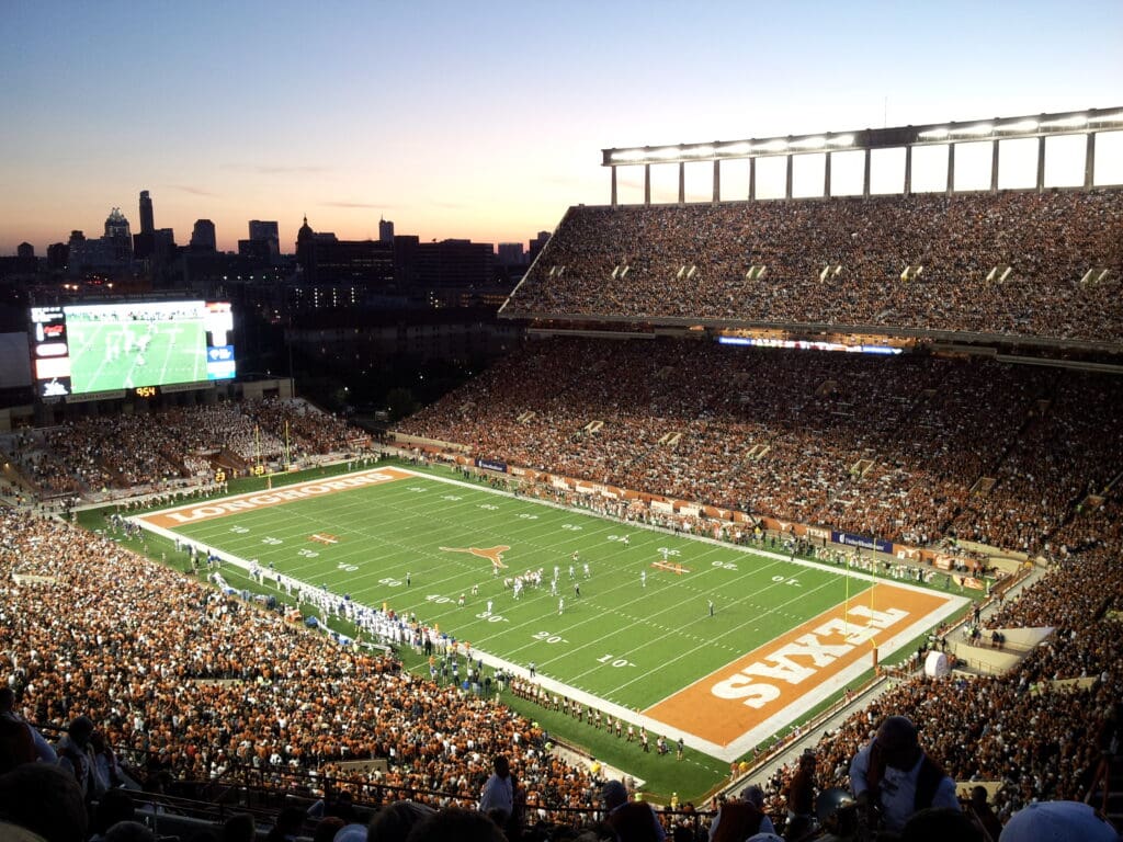 Darrell K Royal-Texas Memorial Stadium at Night
