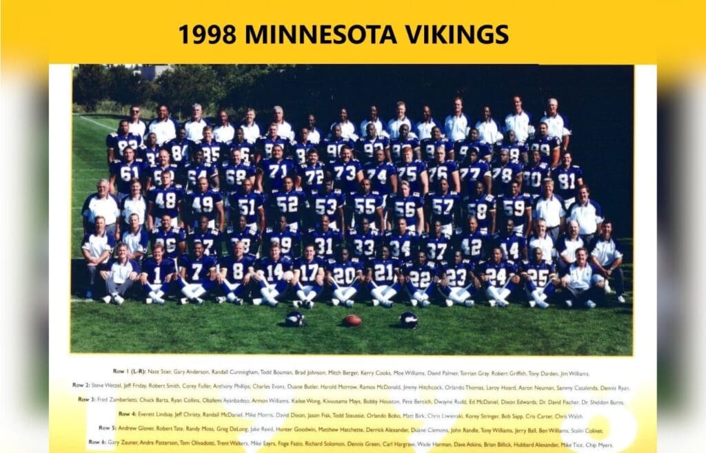 1998 MINNESOTA VIKINGS 8X10 TEAM PHOTO FOOTBALL
