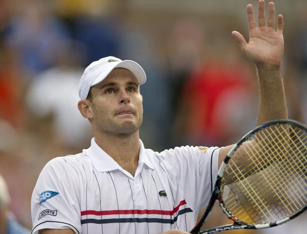 Sep 5, 2012; Queens, NY, USA; Andy Roddick (USA) waves to the crowd after his match against Juan Martin Del Potro (ARG) day ten of the 2012 US Open at Billie Jean King National Tennis Center. Del Potro won 6-7, 7-6, 6-2, 6-4. Mandatory Credit: Susan Mullane-USA TODAY Sports