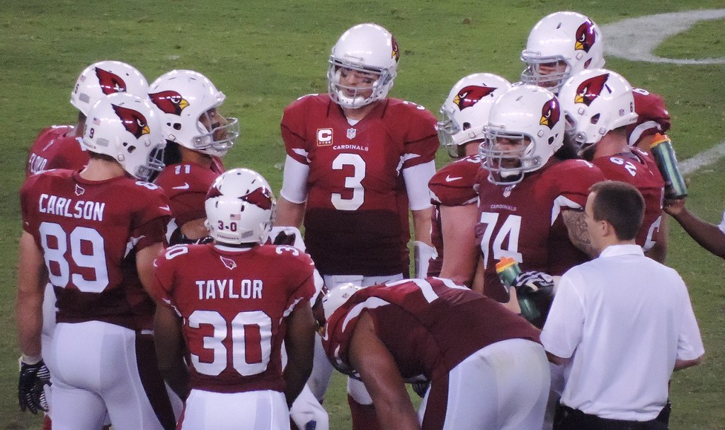 Arizona Cardinals QB Carson Palmer in the Huddle