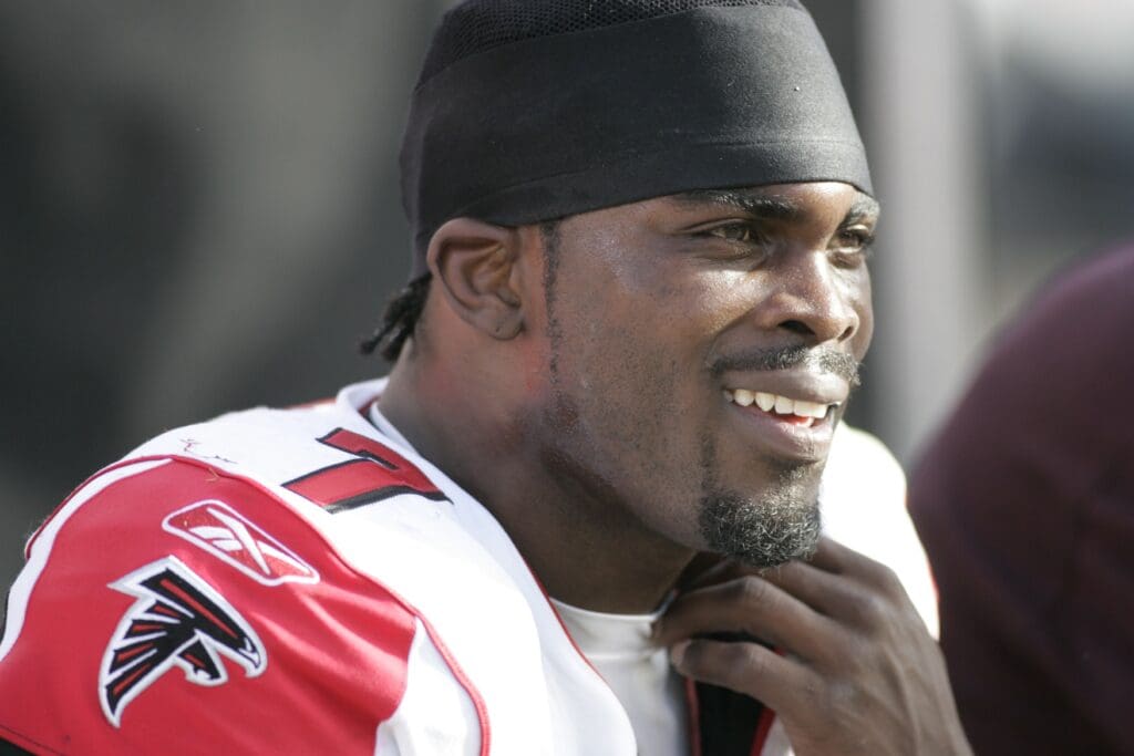 Dec 05, 2004; Tampa, FL, USA; Atlanta Falcons quarterback Michael Vick in action at Raymond James Stadium.