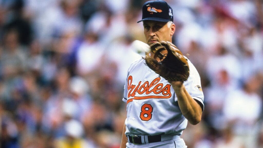 Jul 7, 1998; Denver, CO, USA; FILE PHOTO; American League third basement Cal Ripken Jr. (8) of the Baltimore Orioles in action during the 1998 MLB All-Star Game at Coors Field. Mandatory Credit: V.J. Lovero-USA TODAY NETWORK