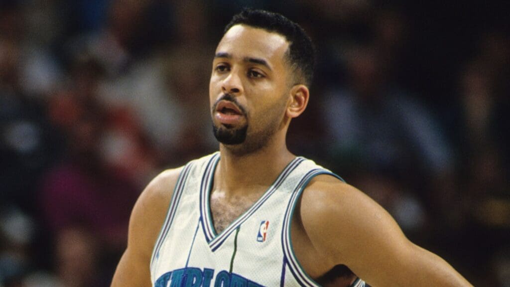 Charlotte Hornets shooting guard Dell Curry (30) on the court at Charlotte Coliseum.