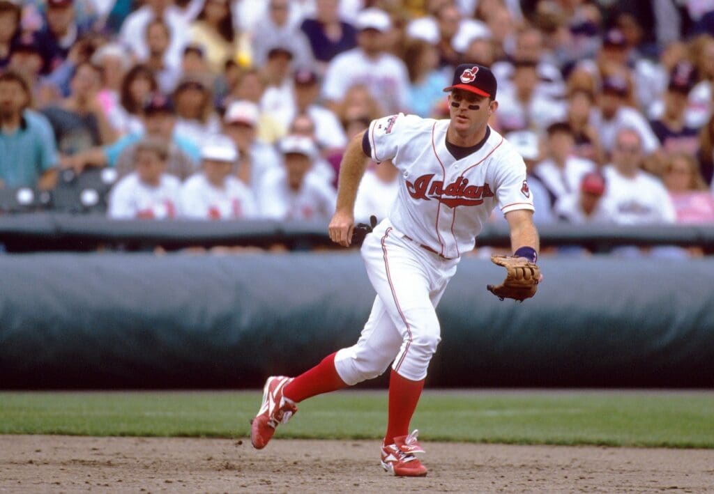 Unknown Date, 1995; Unknown Location, USA; FILE PHOTO; Cleveland Indians third baseman Jim Thome in action during the 1995 season.
