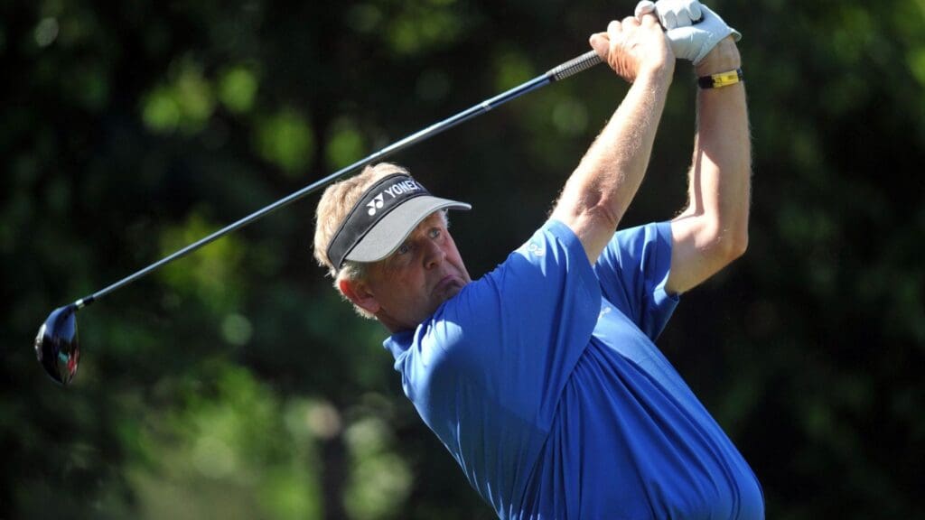 Nov 28, 2008; Dongguan, CHINA; Colin Montgomerie of Scotland in action during the second day of the 54th World Cup of Golf, also known as the Omega Mission Hills World Cup.