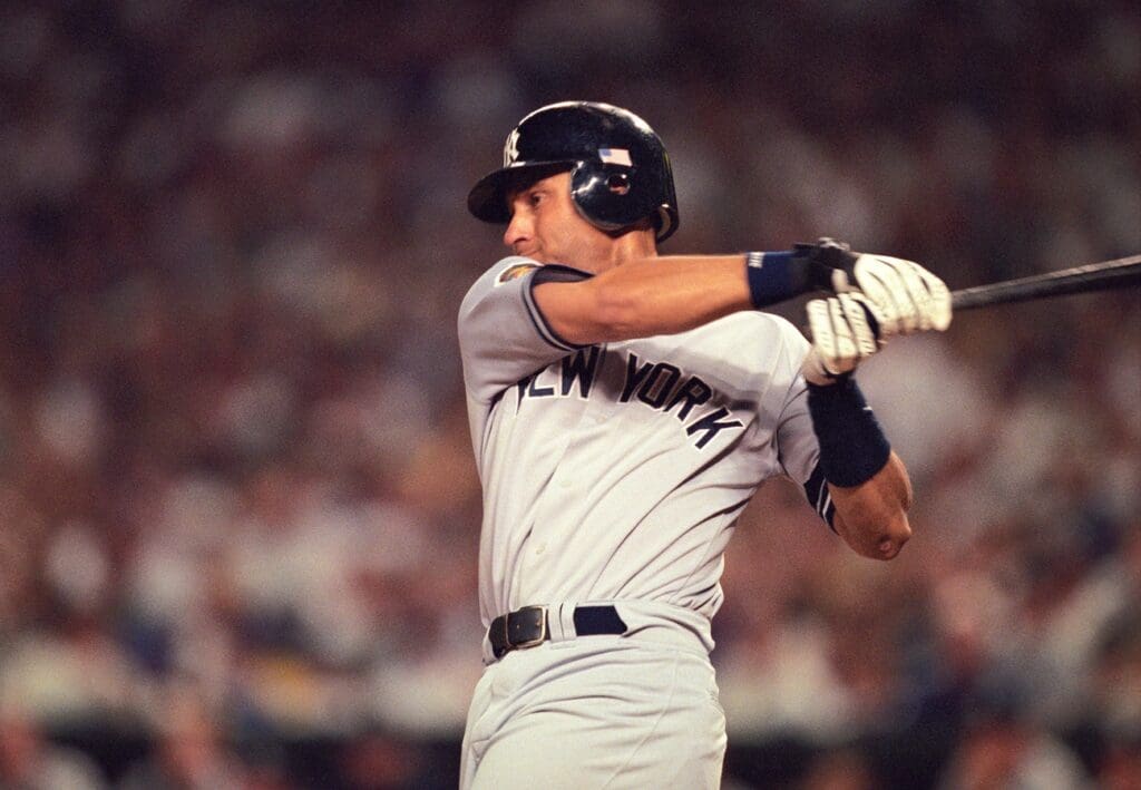 Unknown Date, 2001; Unknown Location, USA; FILE PHOTO; New York Yankees shortstop Derek Jeter in action at the plate against the Arizona Diamondbacks during the 2001 World Series.