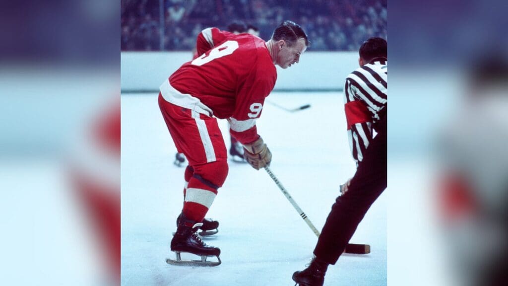Unknown date and unknown location; USA; FILE PHOTO; Detroit Red Wings right wing Gordie Howe in action during the 1960's.