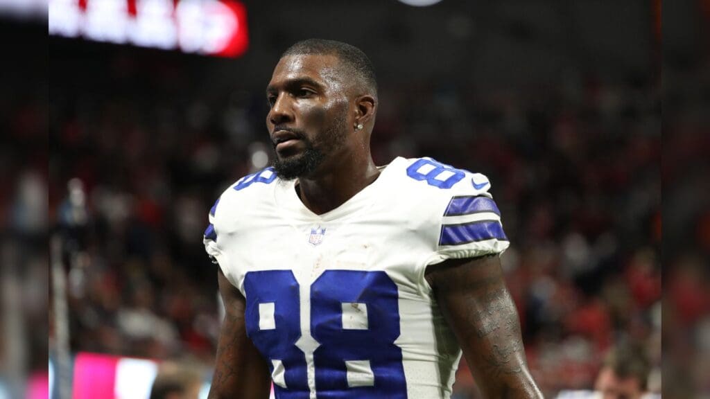 Nov 12, 2017; Atlanta, GA, USA; Dallas Cowboys wide receiver Dez Bryant (88) on the sideline in the fourth quarter against the Atlanta Falcons at Mercedes-Benz Stadium.