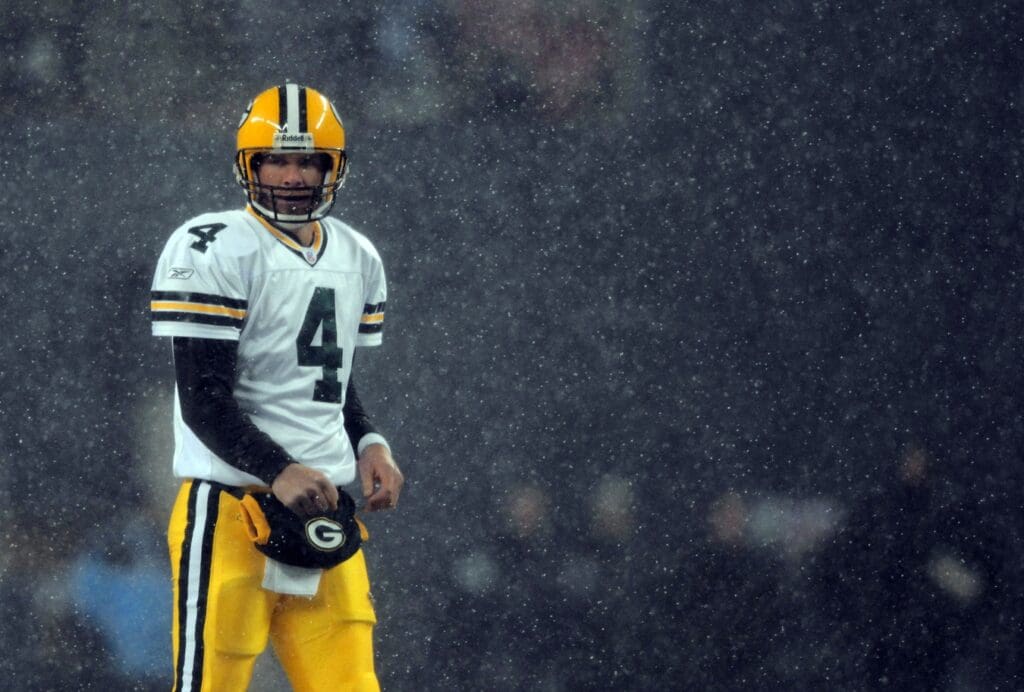 Nov. 27, 2006; Seattle, WA, USA; Green Bay Packers quarterback (4) Brett Favre against the Seattle Seahawks at Qwest Field in Seattle, Washington.