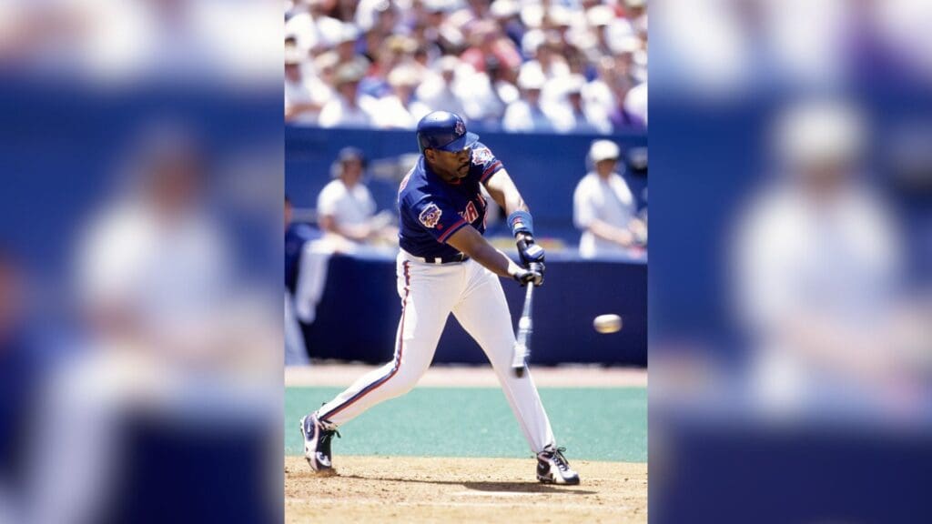 1997, Toronto, ON, CAN; FILE PHOTO; Toronto Blue Jays designated hitter Joe Carter in action at the plate at the Skydome during the 1997 season.
