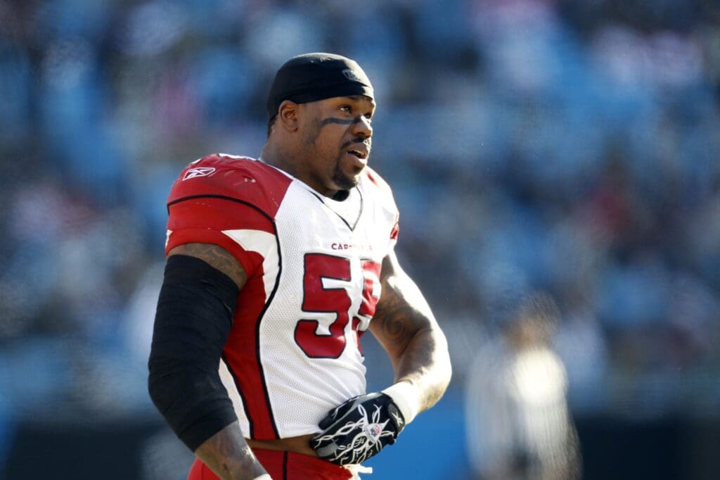 Dec, 19, 2010; Charlotte, NC, USA; Arizona Cardinals linebacker Joey Porter (55). The Panthers defeated the Cardinals 19-12 at Bank of America Stadium.