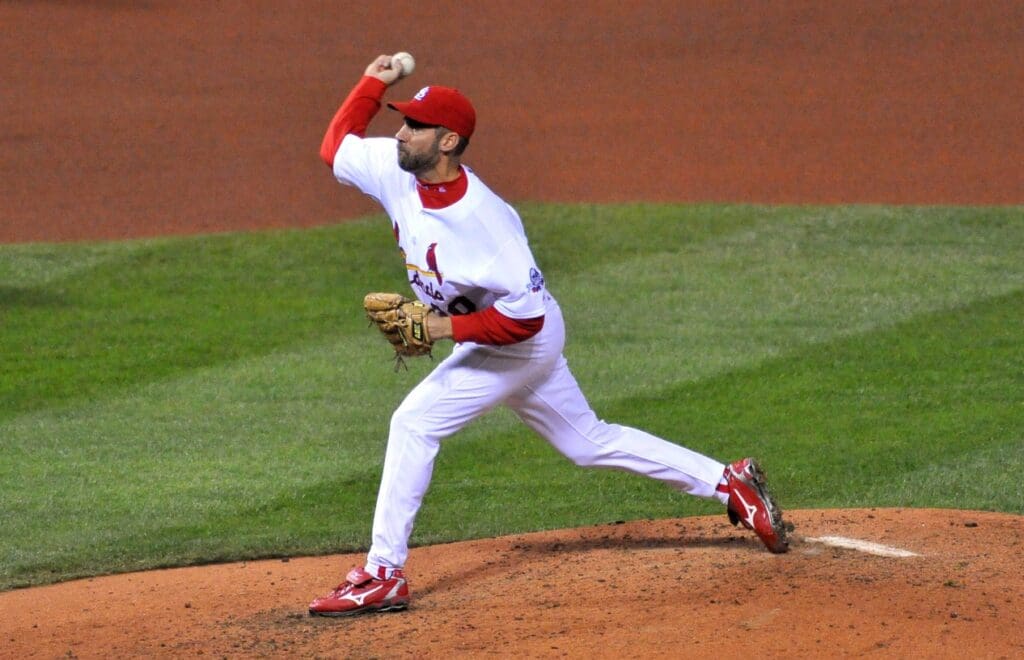 Oct 10, 2009; St. Louis, MO, USA; St. Louis Cardinals starting pitcher John Smoltz (30) delivers a pitch against the Los Angeles Dodgers in the seventh inning of game three of the 2009 NLDS at Busch Stadium. The Dodgers won 5-1.