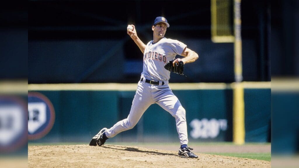 1998, Unknown location, USA; FILE PHOTO; San Diego Padres pitcher Kevin Brown in action on the mound during the 1998 season.