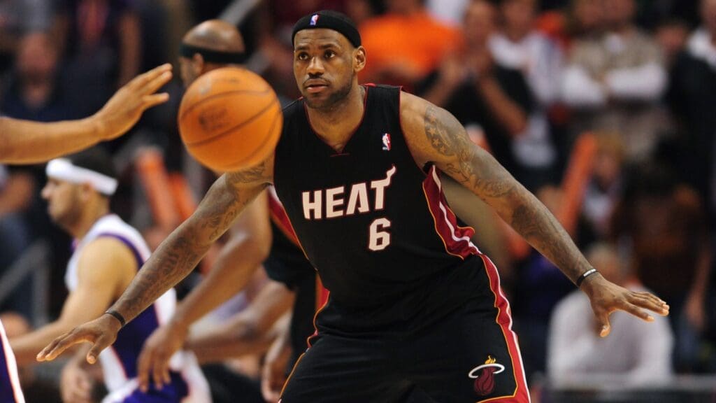 Dec. 23, 2010; Phoenix, AZ, USA; Miami Heat forward (6) LeBron James against the Phoenix Suns at the US Airways Center.