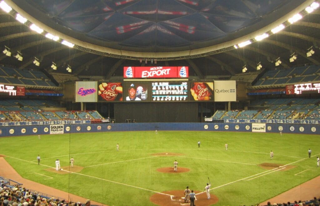 MLB game between the Houston Astros and the Montreal Expos at Olympic Stadium in Montreal, on August 13, 2004
