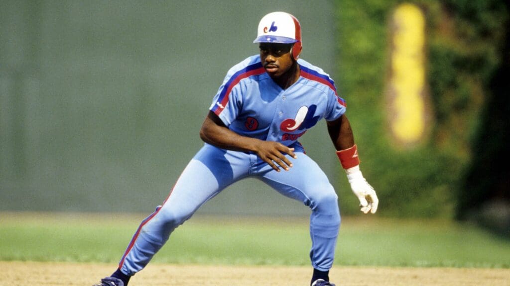 Aug 15, 1991; Chicago, IL, USA; FILE PHOTO; Montreal Expos oufielder Marquis Grissom (9) in action against the Chicago Cubs at Wrigley Field.
