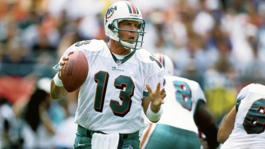 Sep 29, 1999; Miami, FL, USA; Miami Dophins quarterback Dan Marino (13) in action against the Arizona Cardinals at Dolphin Stadium. FILE PHOTO