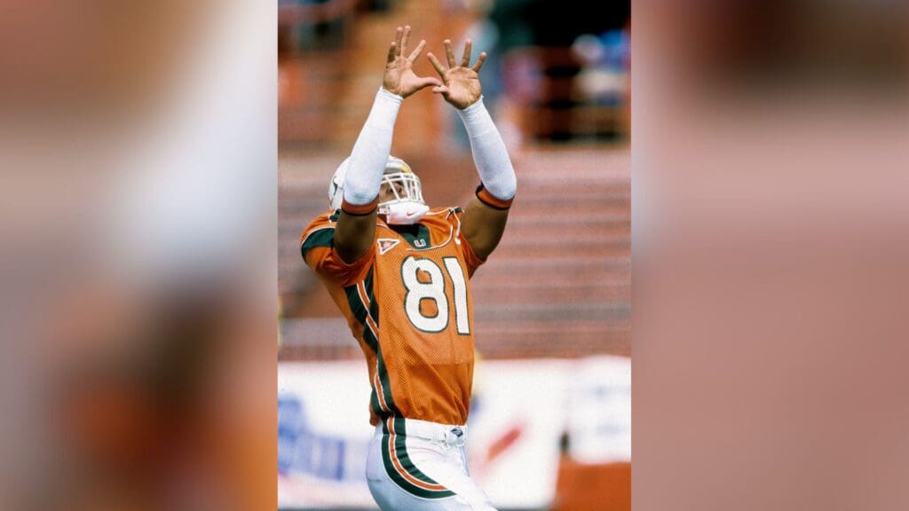 Unknown date, 2001; Coral Gables, FL, USA; FILE PHOTO; Miami Hurricanes tight end Kellen Winslow (81) in action at Sun Life Stadium.