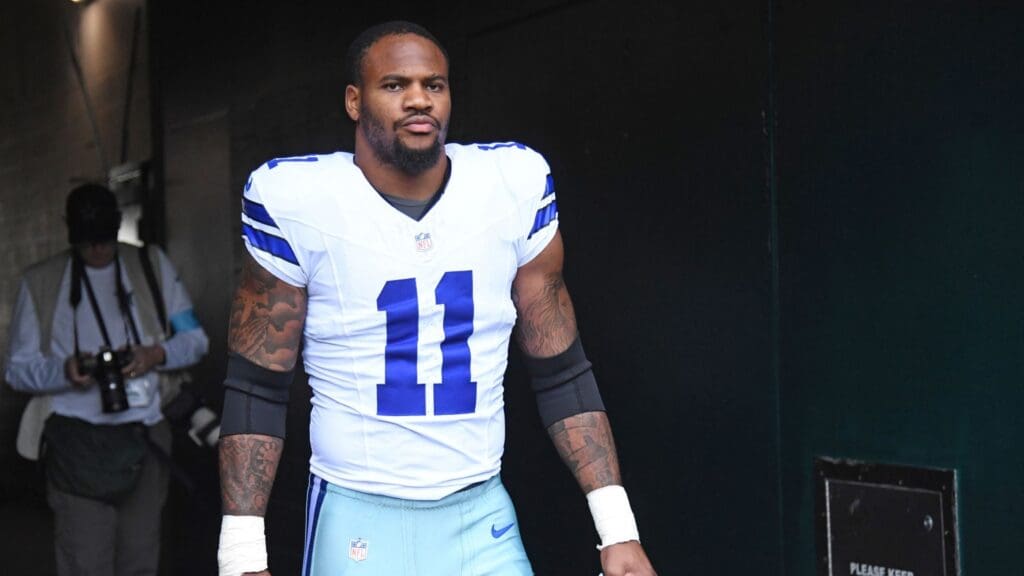 Dec 29, 2024; Philadelphia, Pennsylvania, USA; Dallas Cowboys linebacker Micah Parsons (11) against the Philadelphia Eagles at Lincoln Financial Field.