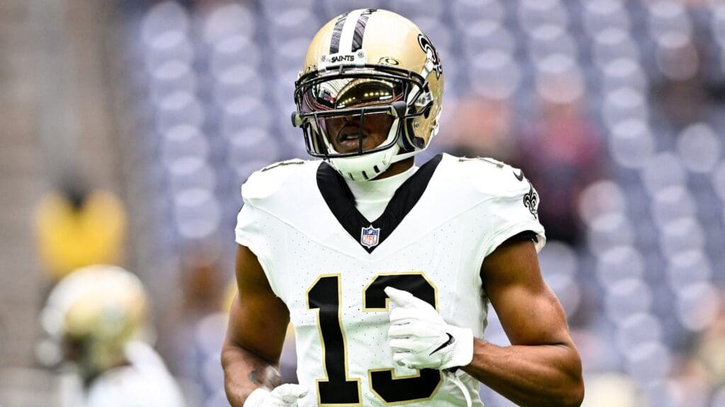 Oct 15, 2023; Houston, Texas, USA; New Orleans Saints wide receiver Michael Thomas (13) during warm ups prior to the game against the Houston Texans at NRG Stadium.