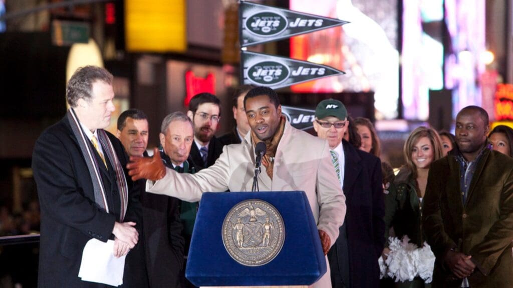 New York Jets Times Square New York City Pep Rally - Mayor Curtis Martin