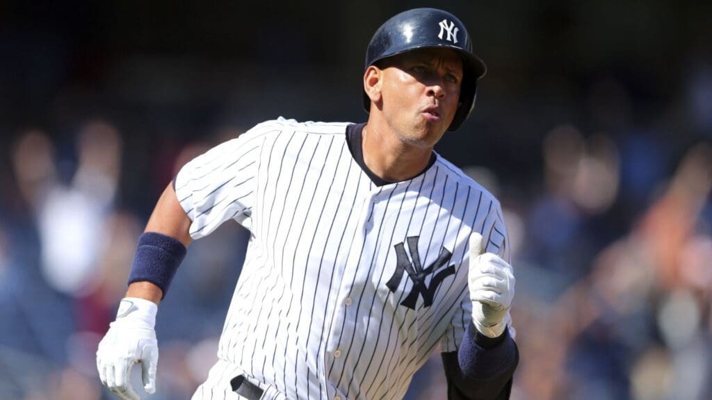 Sep 7, 2015; Bronx, NY, USA; New York Yankees designated hitter Alex Rodriguez (13) runs the bases after hitting a solo home run against the Baltimore Orioles during the fifth inning at Yankee Stadium.