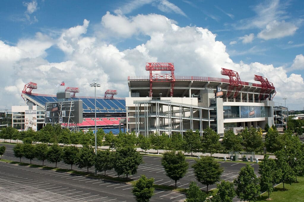 Nissan Stadium, home of the Tennessee Titans and formerly Nashville SC