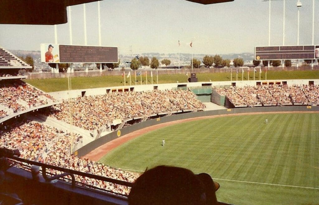 Oakland Coliseum outfield 1981