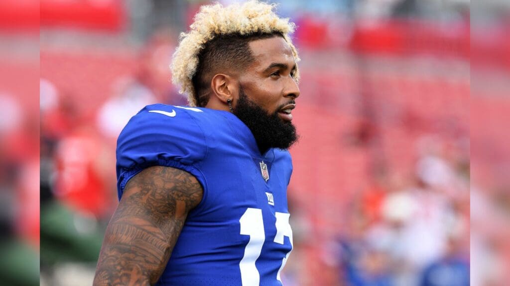 Oct 1, 2017; Tampa, FL, USA; New York Giants wide receiver Odell Beckham Jr. (13) before the game against the Tampa Bay Buccaneers at Raymond James Stadium.