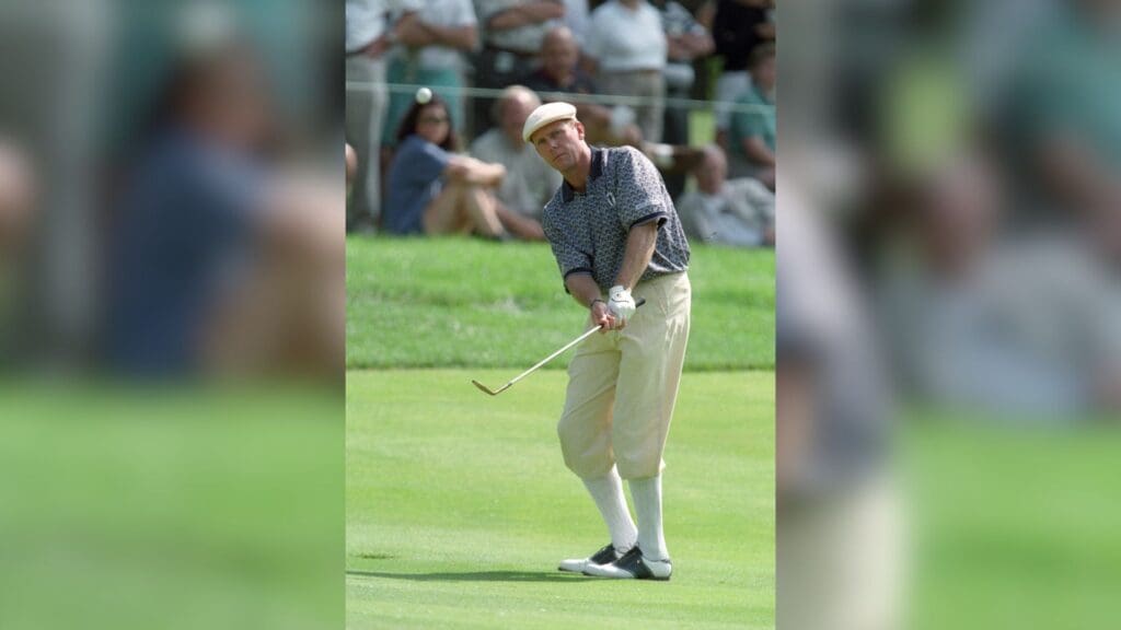 Jun 4, 1999; Dublin, OH, USA; FILE PHOTO; Payne Stewart in action during the Memorial Tournament at Muirfield Village Golf Club.