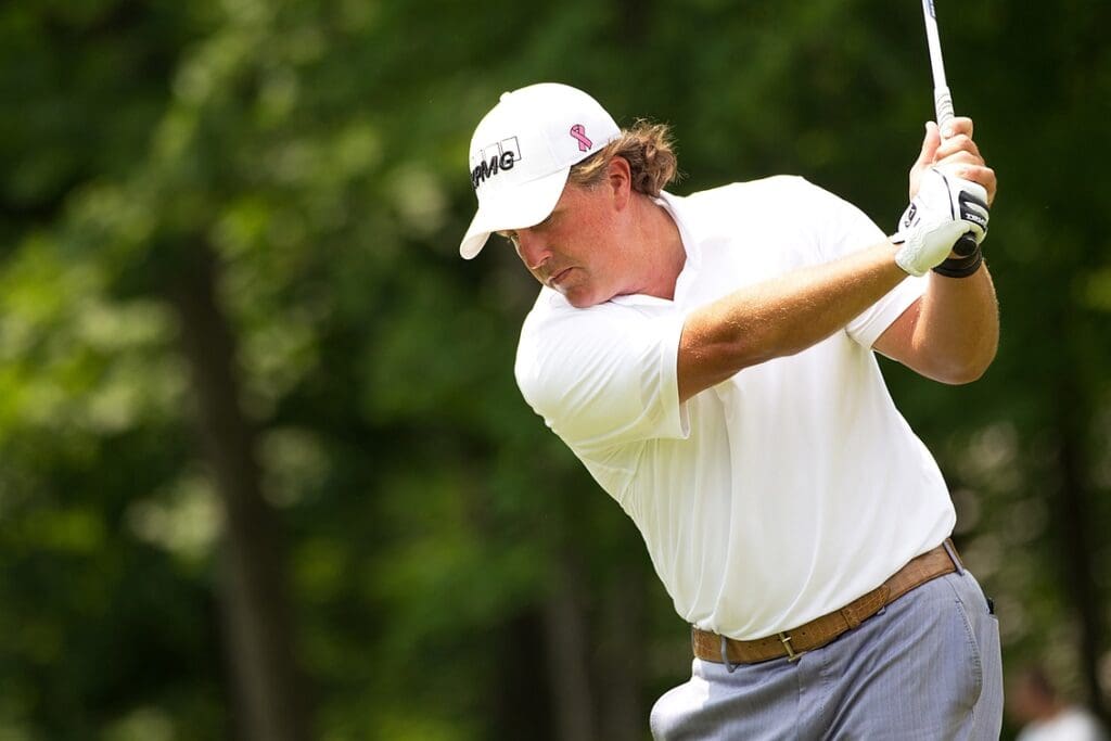 Jun 5, 2011; Dublin, OH, USA; Phil Mickelson during the Memorial Tournament at Muirfield Village GC.
