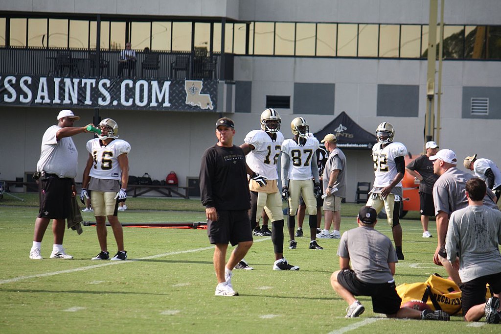 New Orleans Saints coach Sean Payton at team training camp
