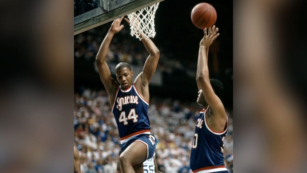 Feb 28, 1988; Lexington, KY, USA, FILE PHOTO; Syracuse Orange forward Derrick Coleman (44) in action against the Kentucky Wildcats at Rupp Arena