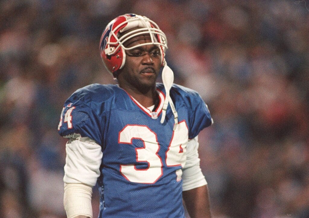 Thurman Thomas caught the winning TD pass in the Bills 1992 Monday night victory over the Jets. Thurman Thomas J13