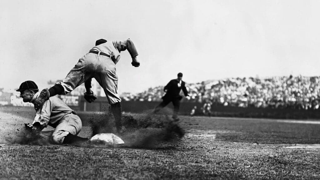 More details
Charles M. Conlon's famous picture of Cobb stealing third base during the 1909 season