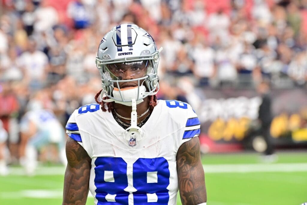 Sep 24, 2023; Glendale, Arizona, USA; Dallas Cowboys wide receiver CeeDee Lamb (88) looks on prior to the game against the Arizona Cardinals at State Farm Stadium