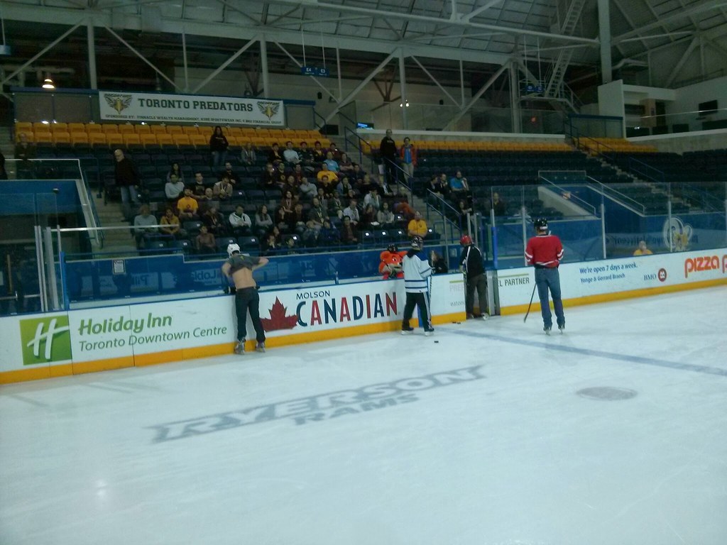 Playing ice hockey at the Maple Leaf Gardens - Toronto & Mozilla Summit, October 2013