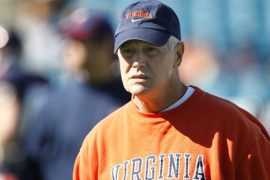 January 1, 2008; Jacksonville, FL, USA; Virginia Cavaliers head coach Al Groh on the field before the game against the Texas Tech Red Raiders in the Konica Minolta Gator Bowl at Jacksonville Municipal Stadium.